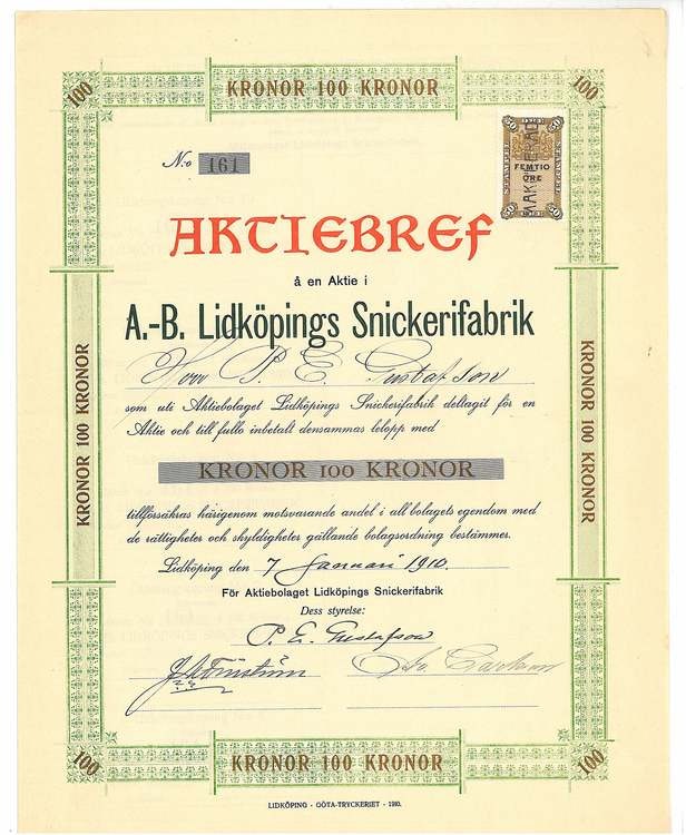 Lidköping Snickerifabrik, AB
