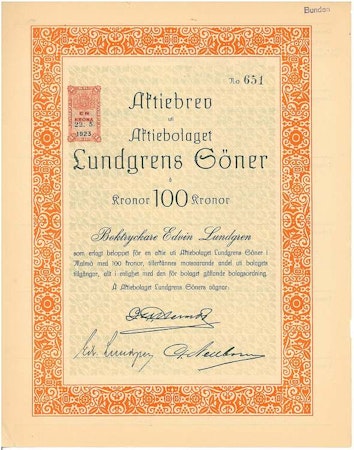 Lundgrens Söner, AB