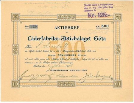 Läderfabriks AB Göta, 1904