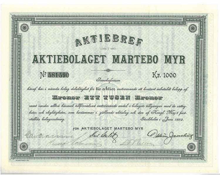 Martebo Myr, AB, 1.000 kr