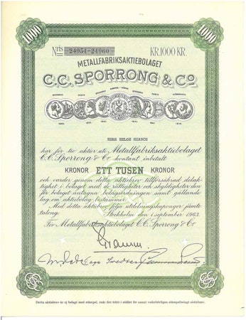 Metallfabriks AB C.C.Sporrong & Co. 1963