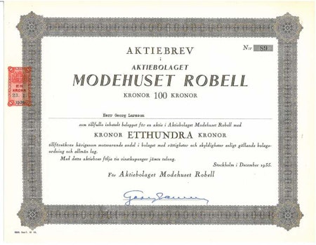 Modehuset Robell, AB