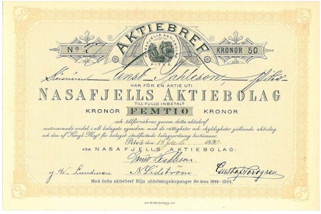Nasafjells AB, 1890