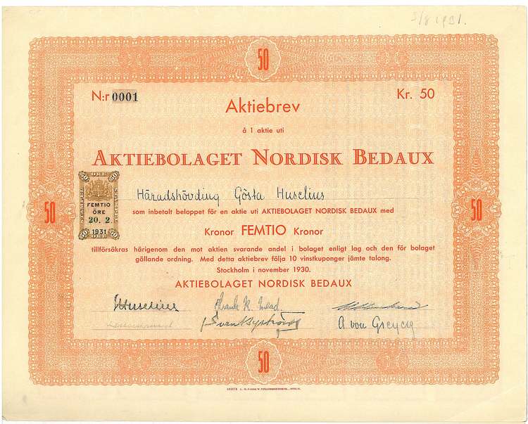 Nordisk Bedaux, AB
