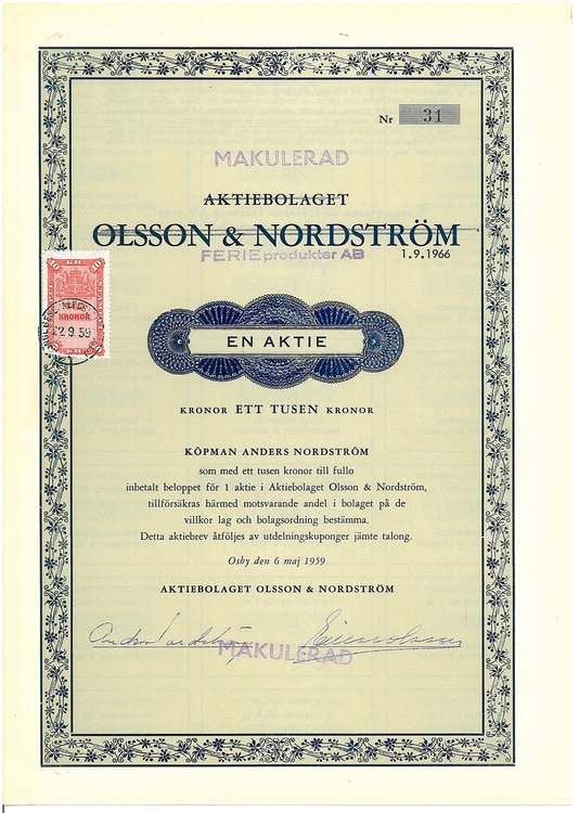 Olsson & Nordström, AB