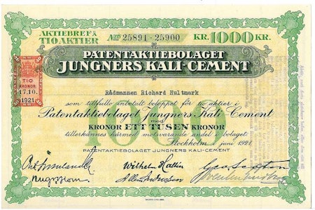 Patent AB Jungners Kali-Cement