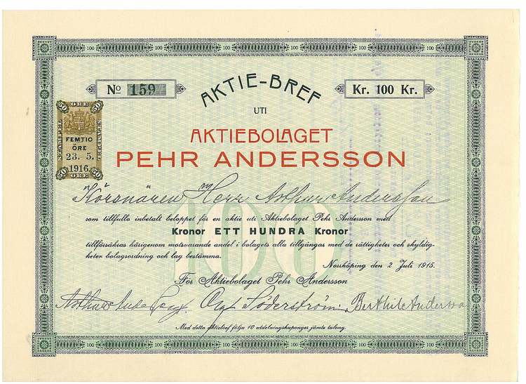 Pehr Andersson, AB