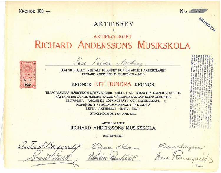 Richard Anderssons Musikskola AB