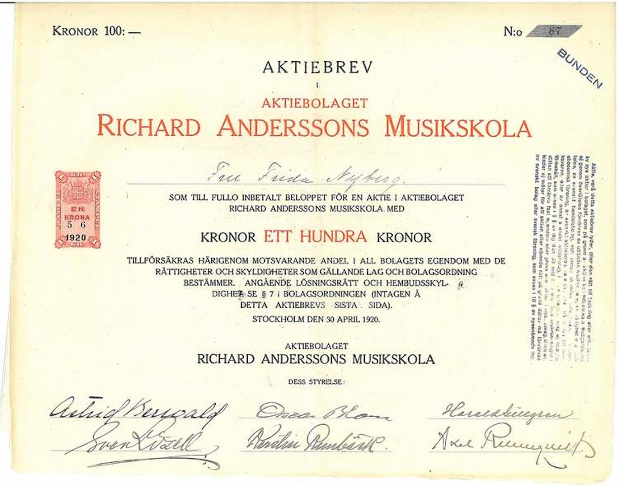 Richard Anderssons Musikskola AB