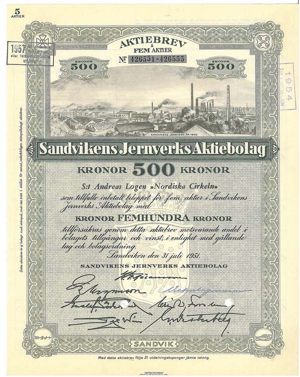Sandvikens Jernverks AB, 1951