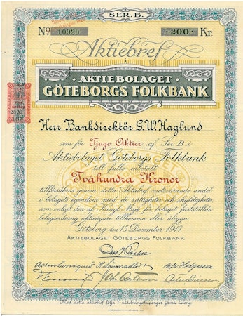 Göteborgs Folkbank, AB 200 kr