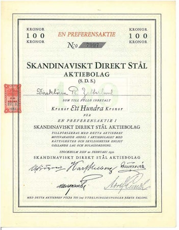 Skandinaviskt Direkt Stål AB (SDS) pref.