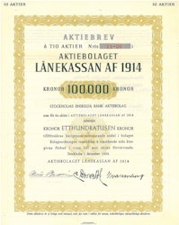 Lånekassan af 1914, AB, 100 000 kr