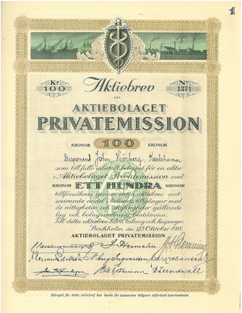 Privatemission, AB, 100 kr