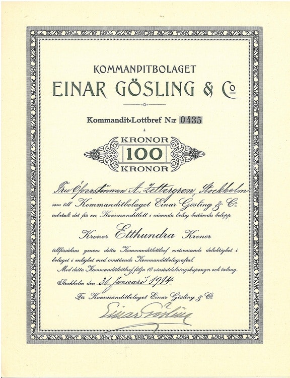 Kommanditbolaget Einar Gösling & Co.