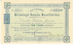 Svenska Korsettfabriken Jansson & Co, AB, 5000 kr