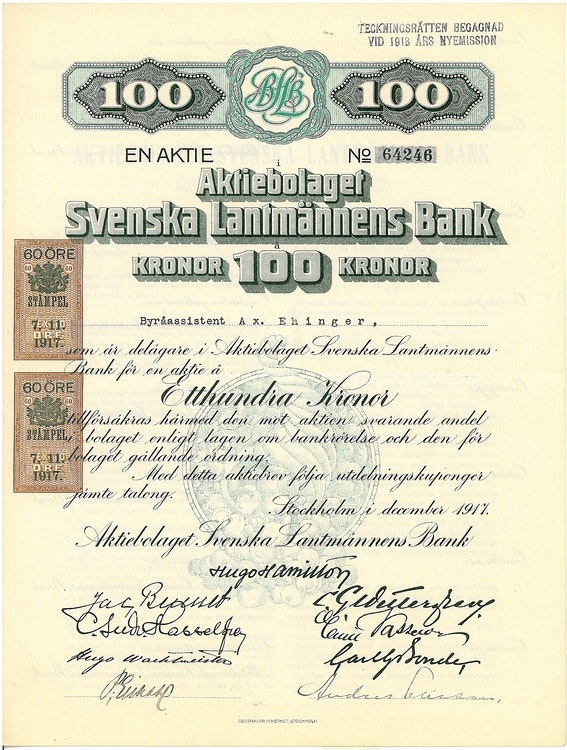 Svenska Lantmännens Bank, AB