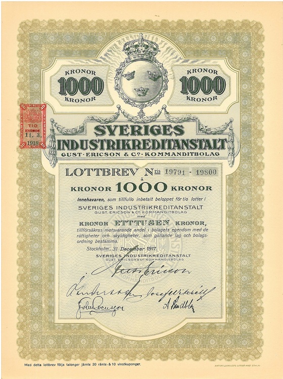 Sveriges Industikreditanstalt Gust. Ericson & Co Kommanditbolag