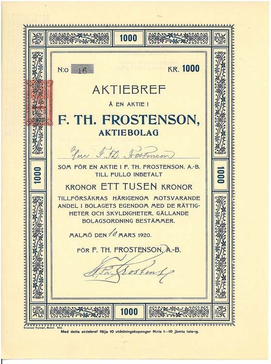 Th. Frostenson, AB F.