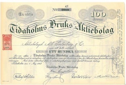 Tidaholms Bruks AB, 100 kr 1918