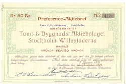 Tomt-& Byggnads-AB Stockholm Willastäderna