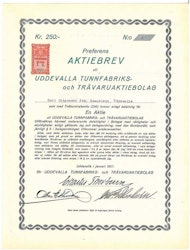 Uddevalla Tunnfabriks och Trävaru AB, 1927