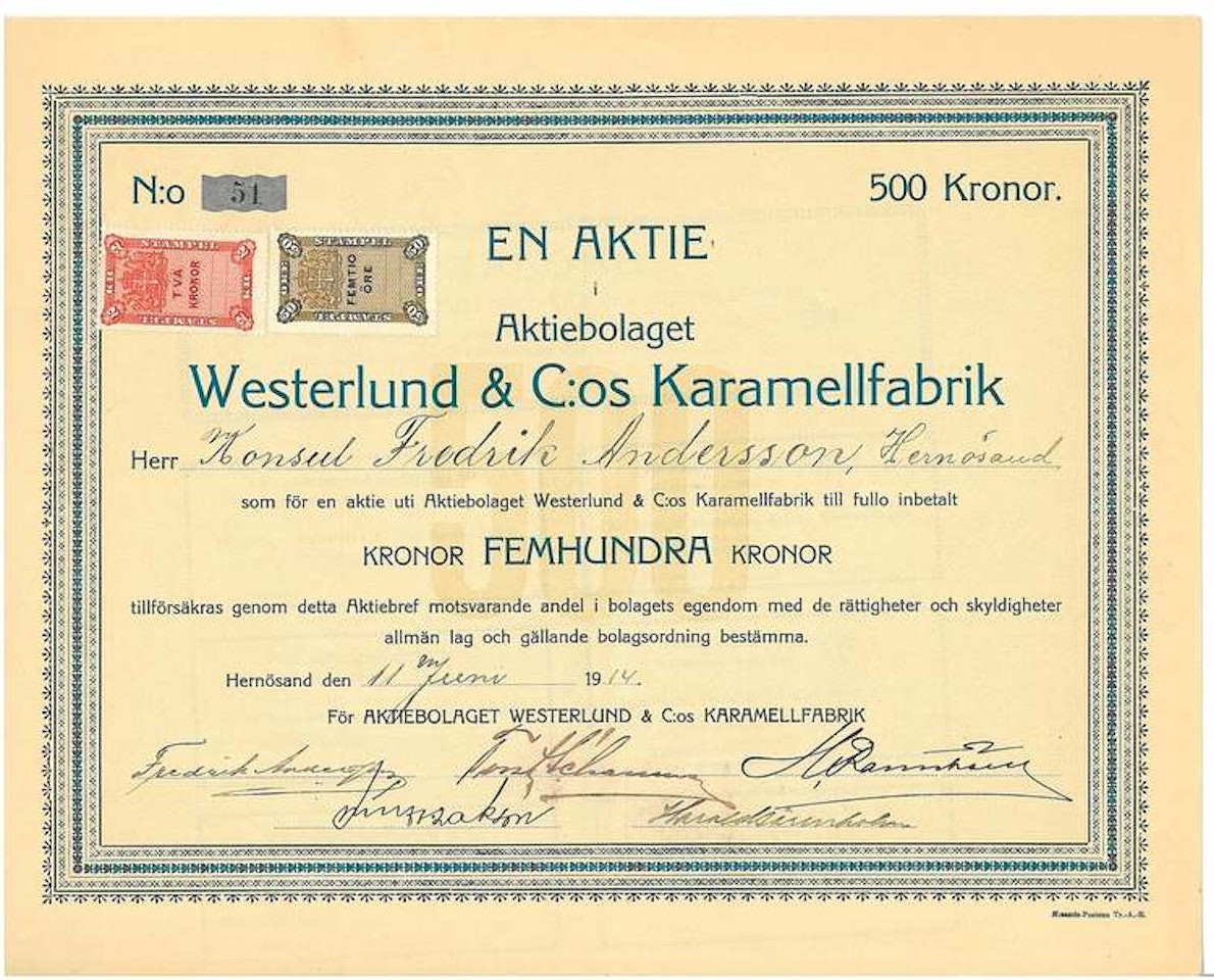 Westerlunds & C:os Karamellfabrik, AB