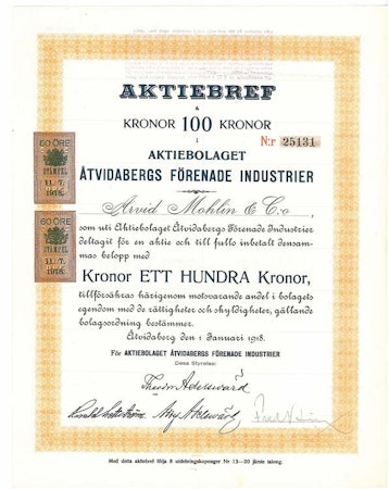 Åtvidabergs Förenade Industrier, AB