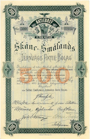 Skåne-Smålands Järnvägs AB, 1890