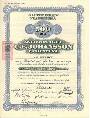 Johansson Eskilstuna, AB C.E, 1000 kr
