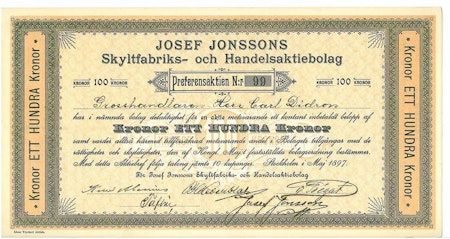 Josef Jonsson Skyltfabriks o Handels AB