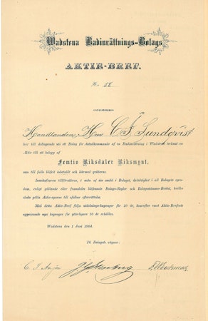 Wadstena Badinrättnings 1864