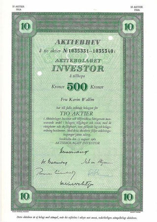 Investor, AB 500 kr