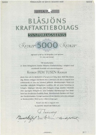 Blåsjöns Kraft AB, 5, 3/4 %