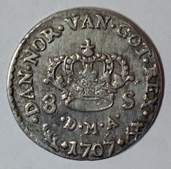 1707, Fredrik IV, 8 Skilling