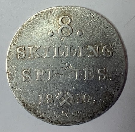 1819, Carl XIV Johan, 8 Skilling Species