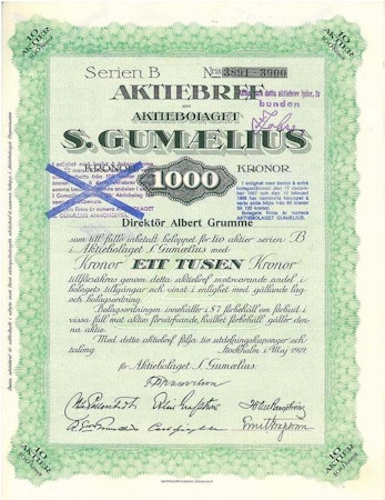 Gumaelius, AB, 1000 kr