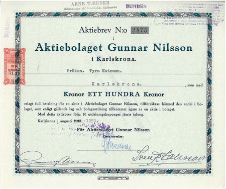 Gunnar Nilsson, AB