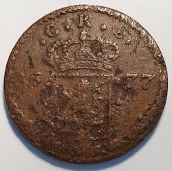 Karl XI 1 Öre SM 1677