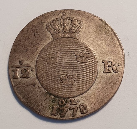 Gustav III, 1/12 Riksdaler, 1778