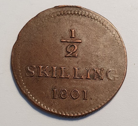 Gustav IV Adolf, 1/2 Skilling 1801