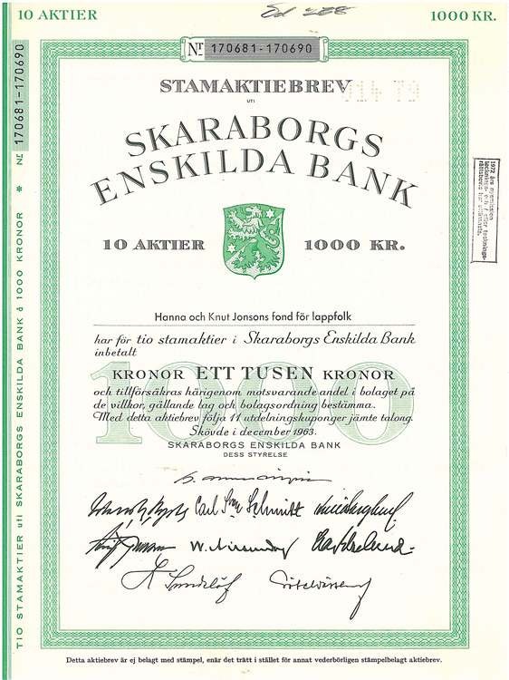 Skaraborgs Enskilda Bank, 1963