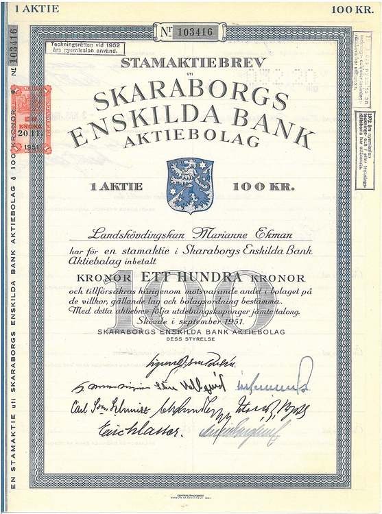 Skaraborgs Enskilda Bank, 1951