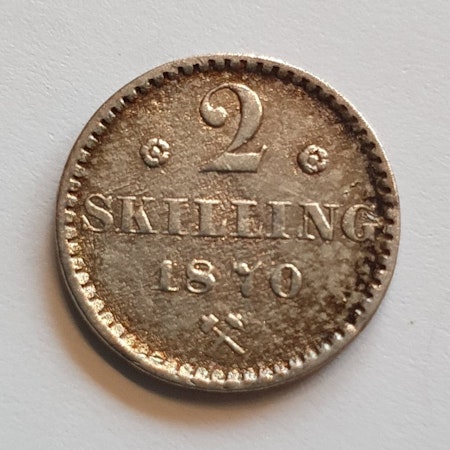 1870, Carl XV, 2 Skilling