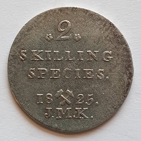 1825, Carl XIV Johan, 2 Skilling Species