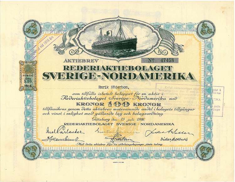Rederi AB Sverige- Nordamerika, 1917