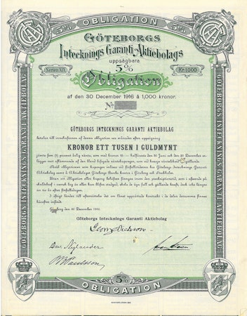 Göteborgs Intecknings Garanti AB, 5%, 1916