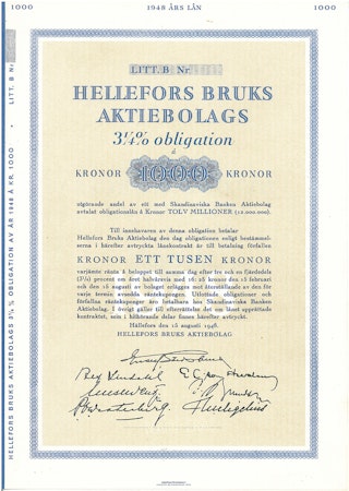 Hellefors Bruks AB, 3 1/4%,1000 kr