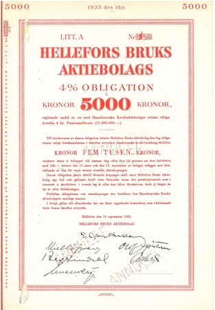 Hellefors Bruks AB, 4%, 5000 kr
