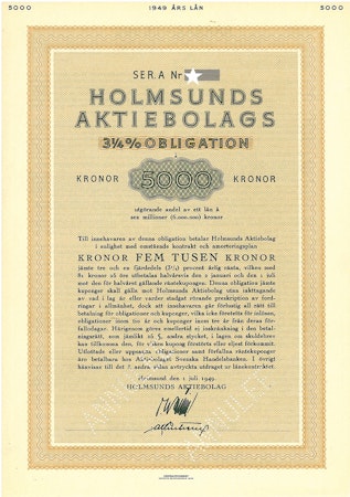 Holmsunds AB, 3 1/4%, 5000 kr